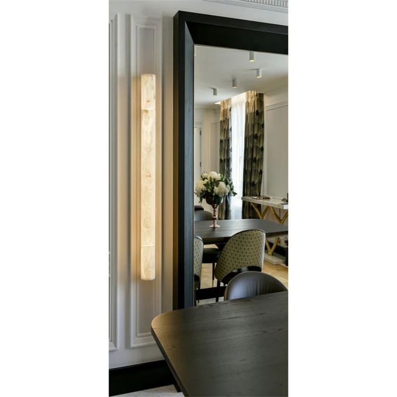 Alabaster Cylindrical Wall Sconce