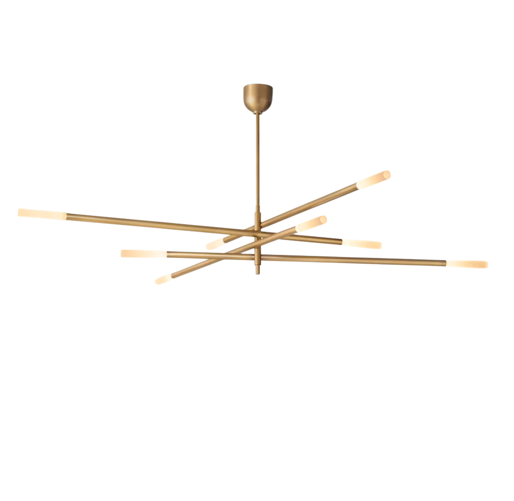 Rousseaw 8-Light Mobile Etched Rod Chandelier
