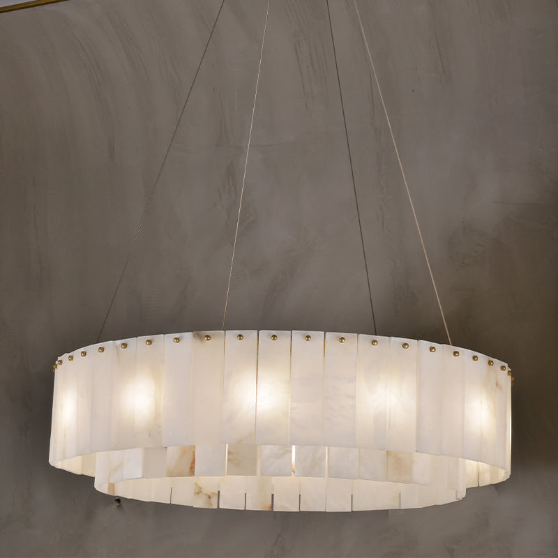 Alabaster Circle Double Layer Chandelier