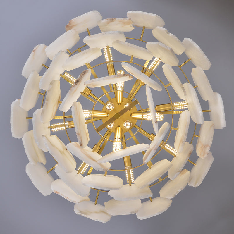 Alabaster Geometric Three-layer Chandelier