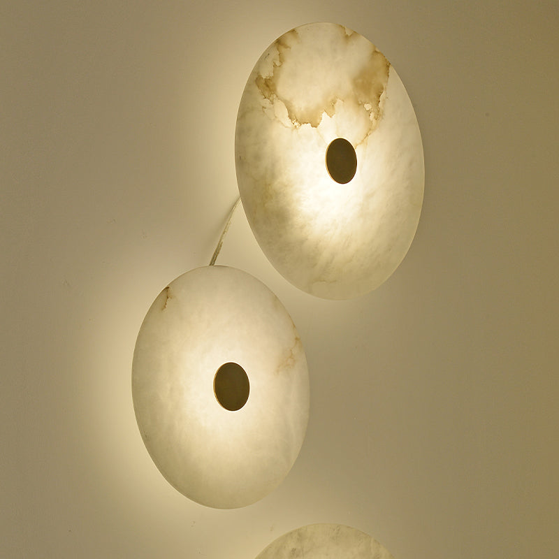 Round Alabaster Wall Sconce 8“