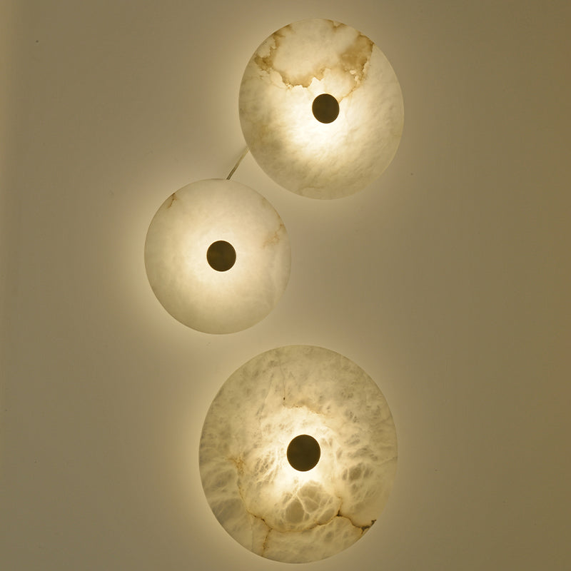 Round Alabaster Wall Sconce 8“