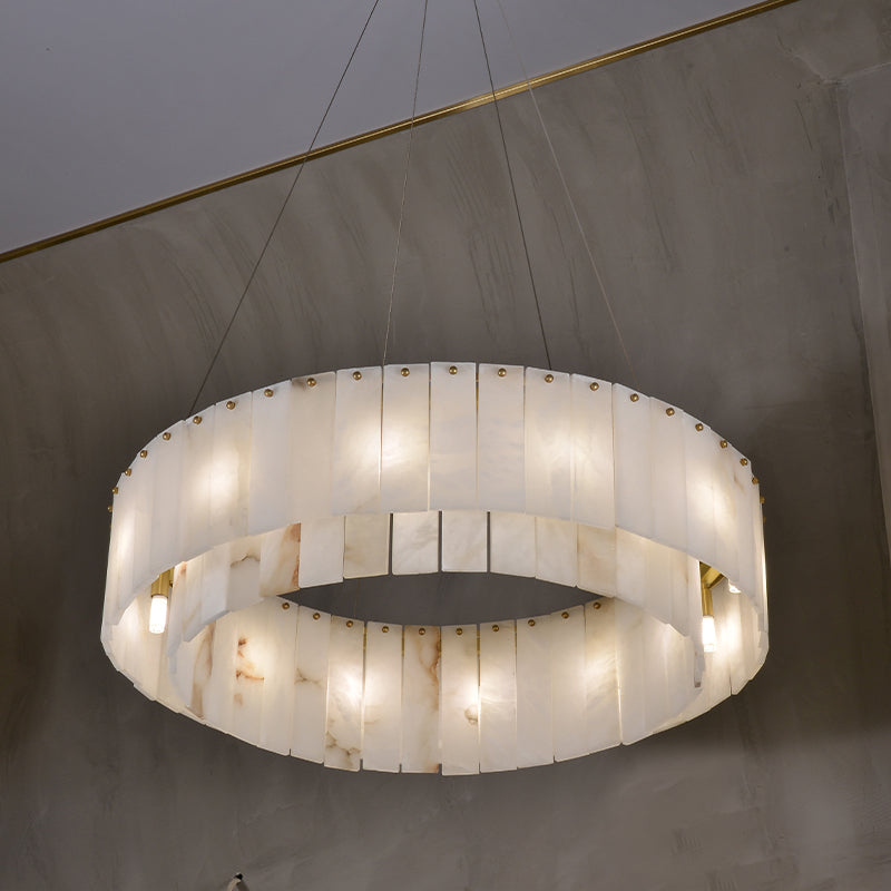 Alabaster Circle Double Layer Chandelier