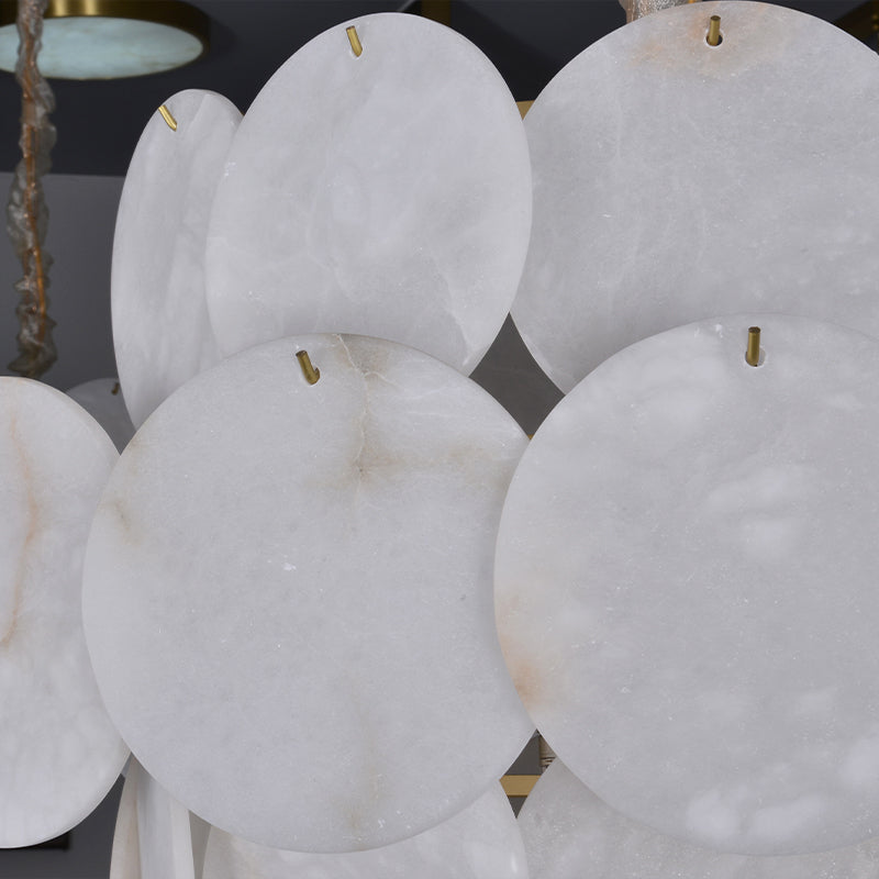 Alabaster Disc Three-layer Chandelier