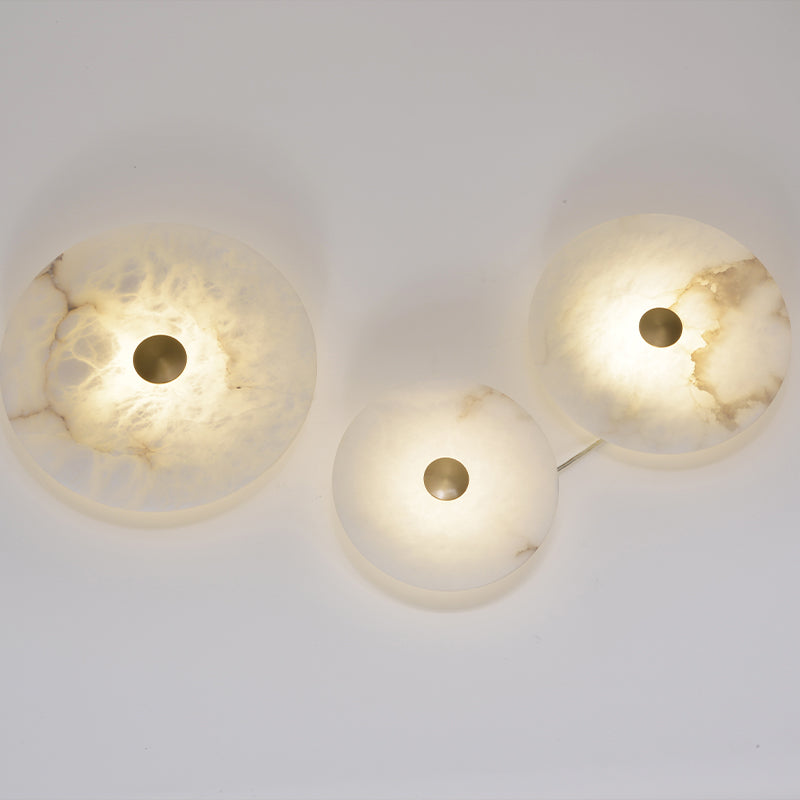 Round Alabaster Wall Sconce 8“