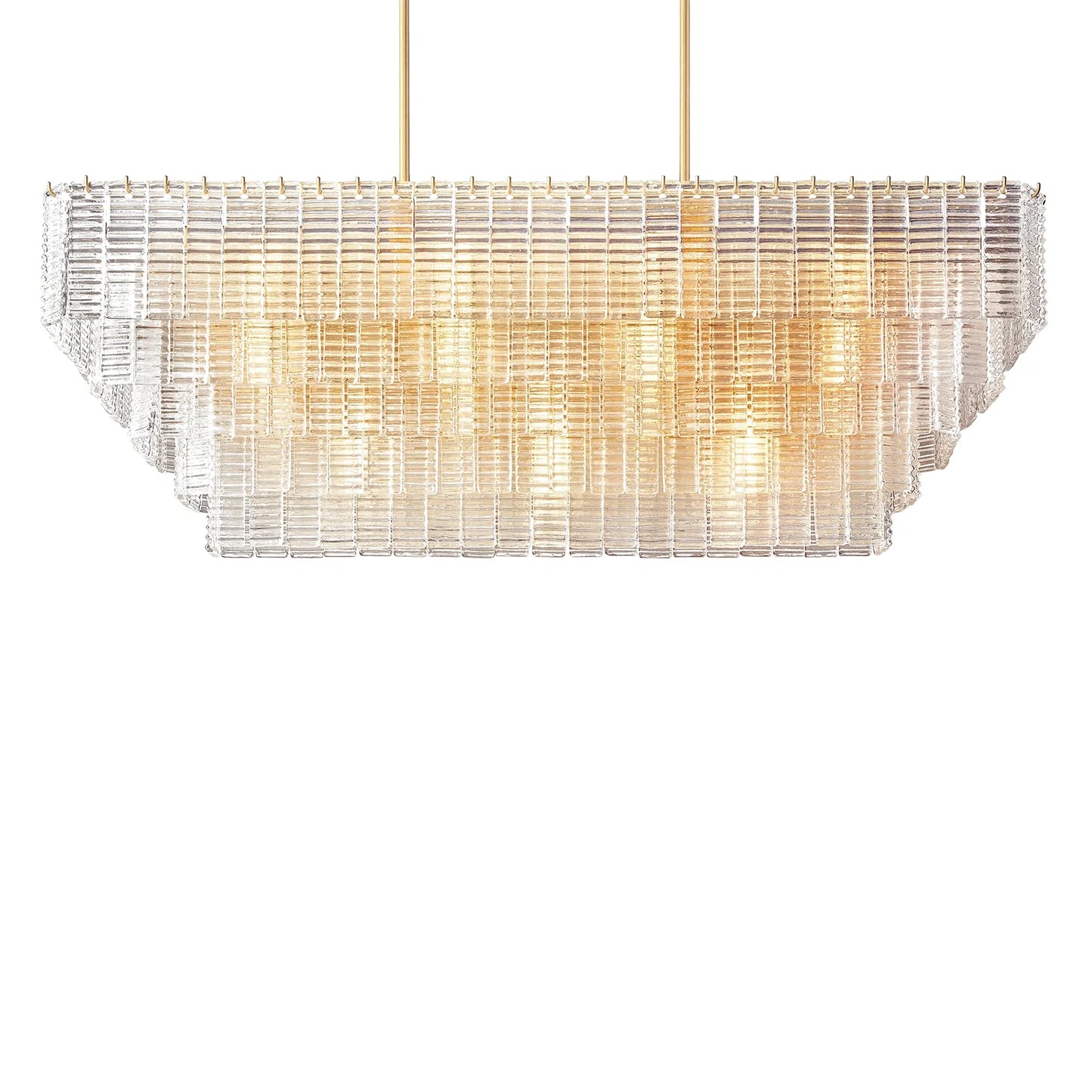Mirene Glass Rectangular Chandelier 59"