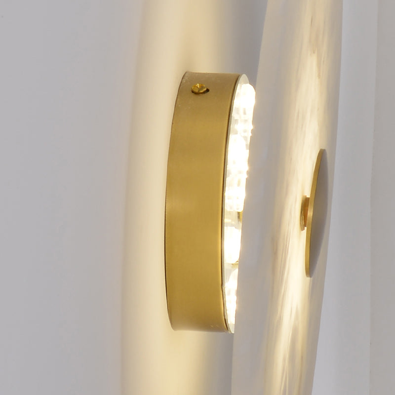 Round Alabaster Wall Sconce 8“