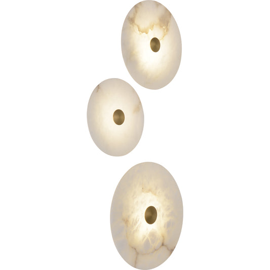 Round Alabaster Wall Sconce 8“