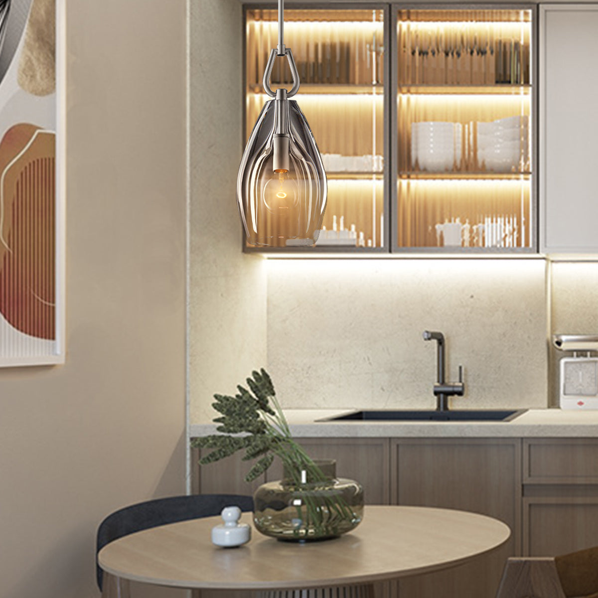 Form Flute Clear Glass Pendant Light