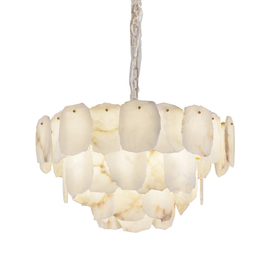 Alabaster Geometric Three-layer Chandelier