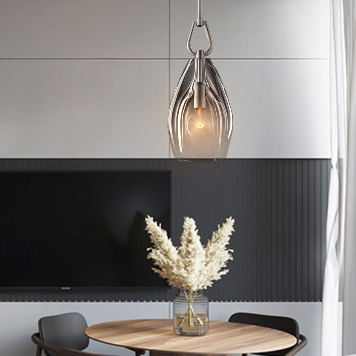 Form Flute Clear Glass Pendant Light