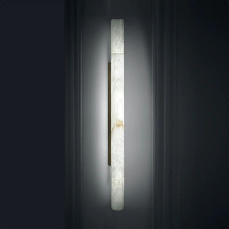 Alabaster Cylindrical Wall Sconce